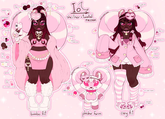 DESIGN CREDITS ❥ reference sheet by sleepy ❥ sleepy io design by lucie o&#39;lantern ❥ bimbo io design by suki ❥ plushie io des